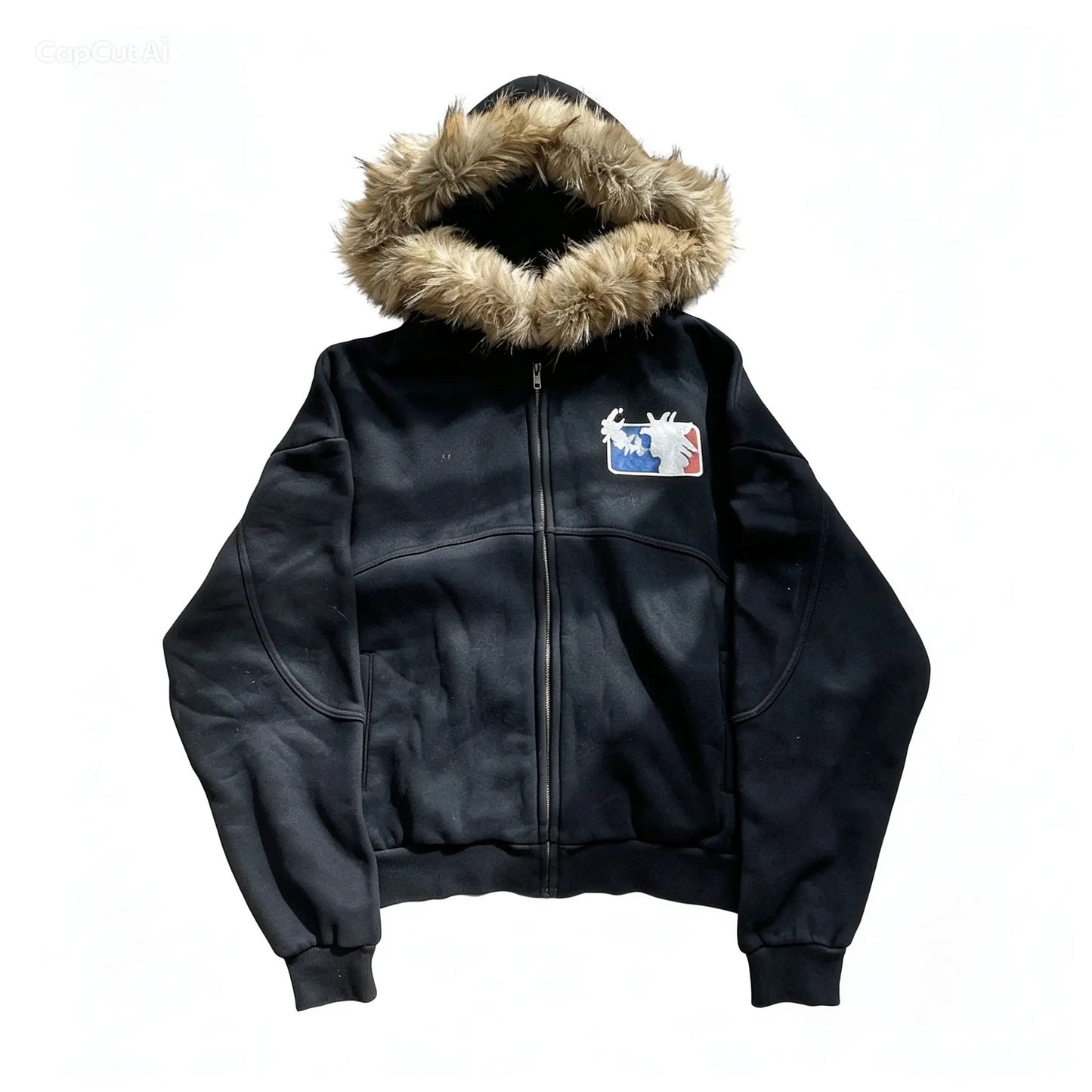 “Smokers” detachable Fur Hoodie