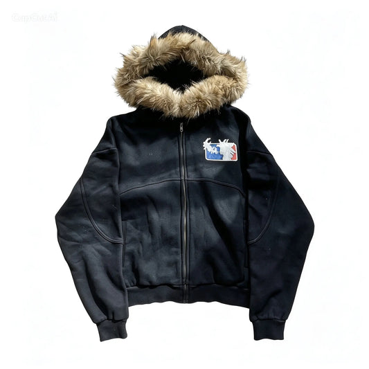 “Smokers” detachable Fur Hoodie
